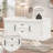 Living Room Shoe Bench With Hidden Storage - 2 Cabinets, Removable Cushion, Retro Aluminum Handles-1341147255
