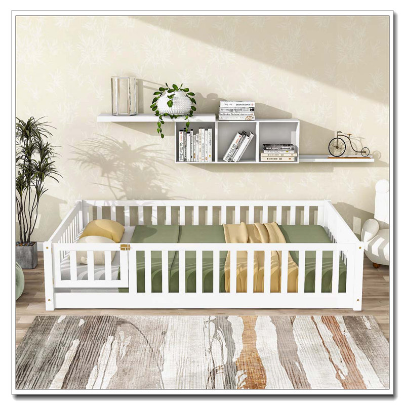 Lit en bois, Blanc, Lit double