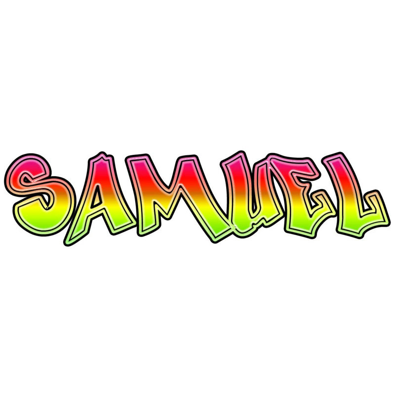 Adhésif décoratif graffiti personnalisé, Jaune / Rouge, H 12 po x l 40 po