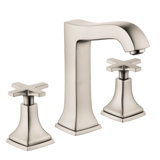 Hansgrohe Metropol Classic Widespread Faucet 160 with Cross Handles and Drain Assembly, 1.2 GPM
