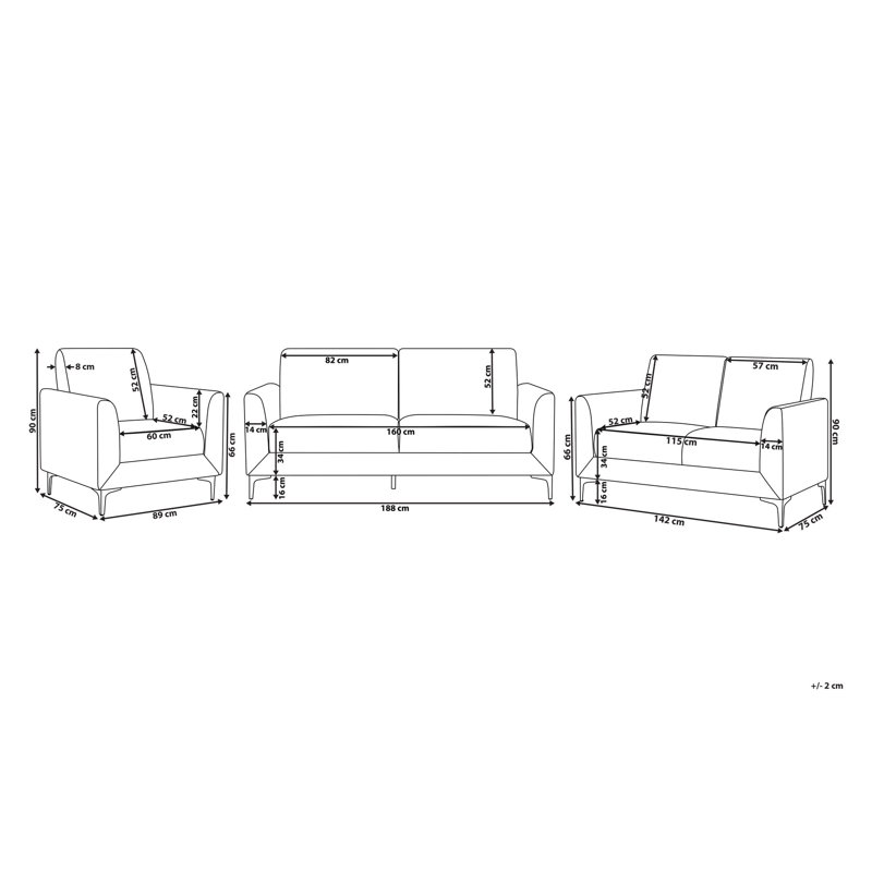 Francisque 3 - Piece Velvet Living Room Set, Green