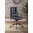 Tinzud Gray Leather Office Chair