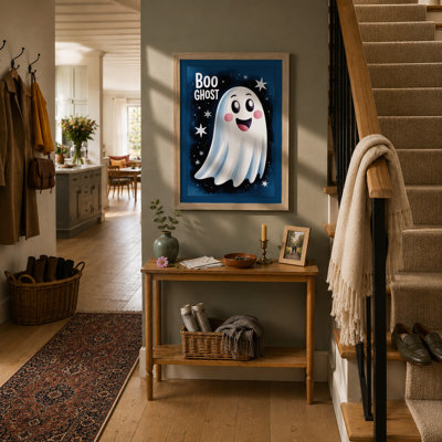 Cheerful Halloween Ghost Novelty - Framed Print
