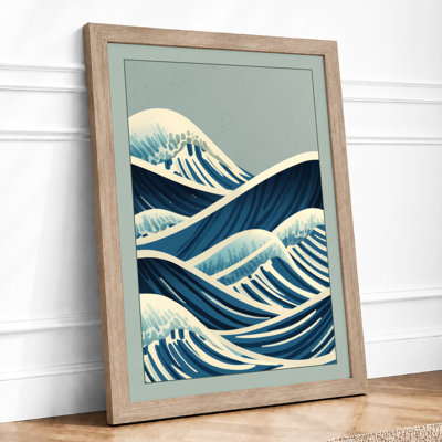 Tide in Lines Coastal - Framed Print