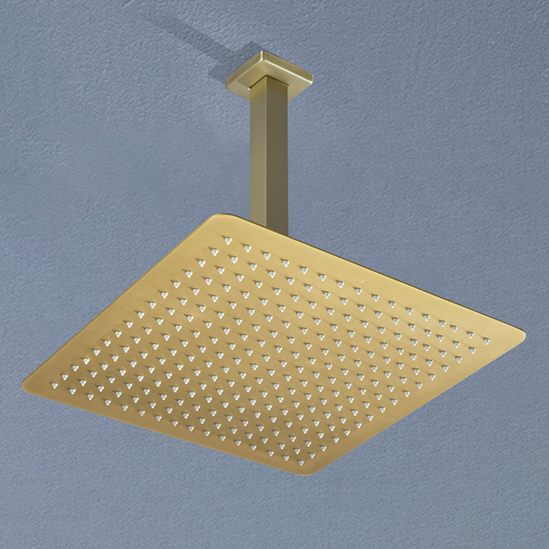 Rain Fixed Shower Head 2.5 GPM GPM, Brushed Gold