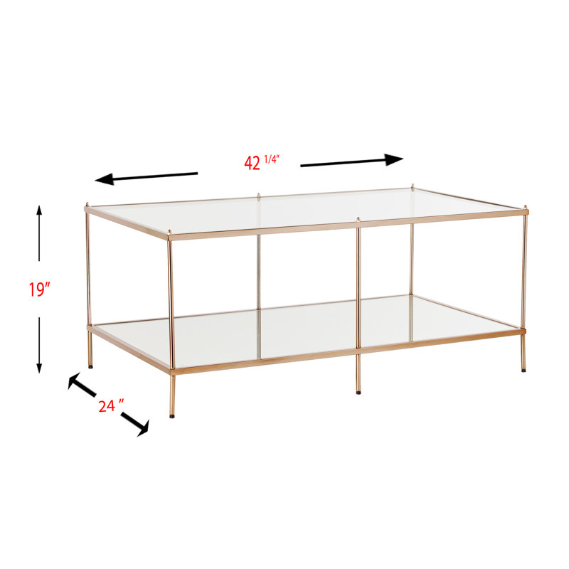 Gosport Glass Top Coffee Table, Warm Rose Gold