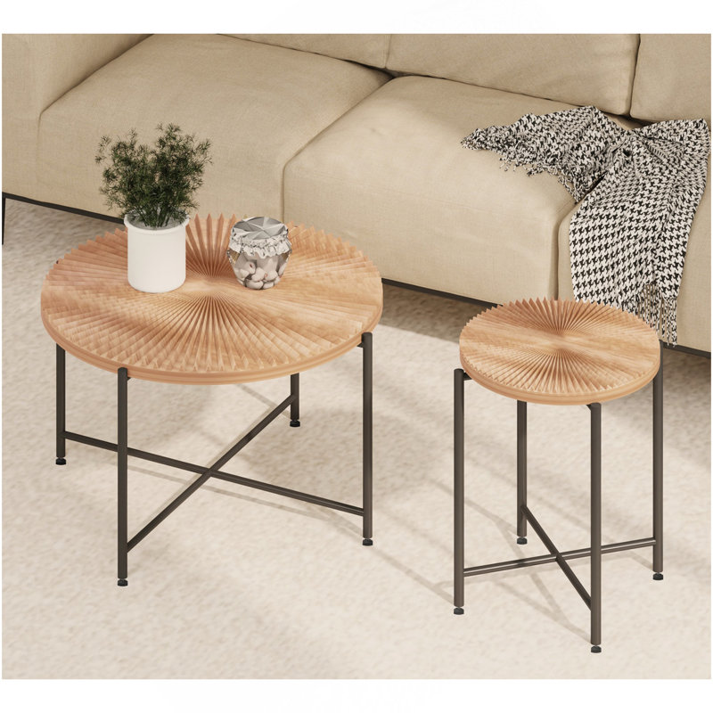 Ensemble de table basse et de table d'appoint 2 pièces Radial