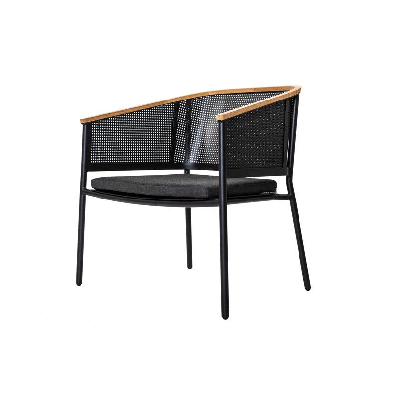 Riad Lounge Patio Teak with Cushions, Anthracite, Sooty