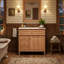 Meuble-lavabo à cadre en bois massif 30 po avec lavabo, armoire de rangement multifonctionnelle avec 3 tiroirs et porte (bois / bois clair)-626821953-626821958