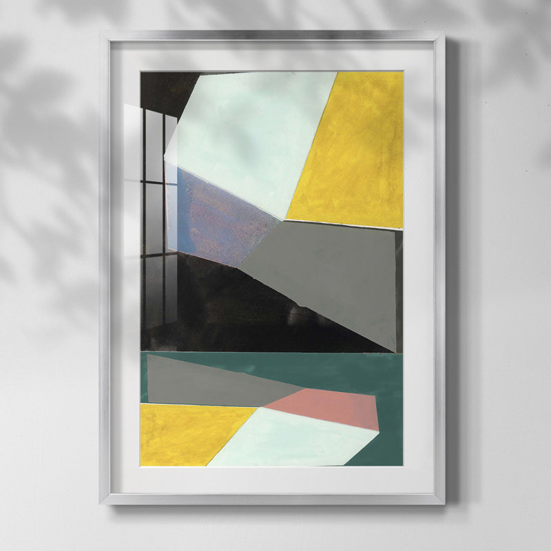 Chop II, reproduction encadrée, Papier avec cadre argenté, Blanc