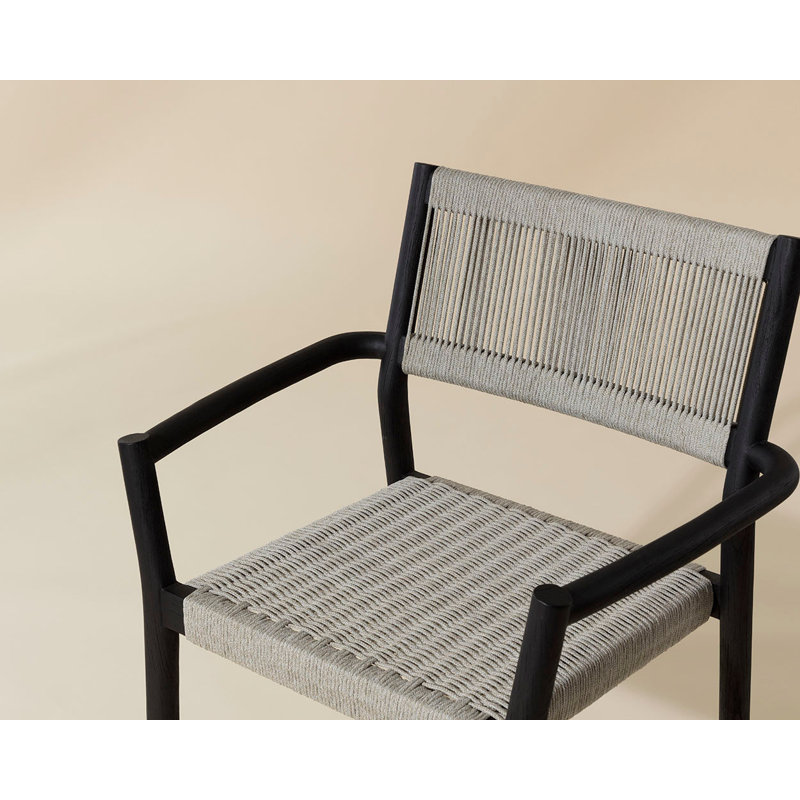 Kavala Stackable Dining Armchair, Gris anthracite