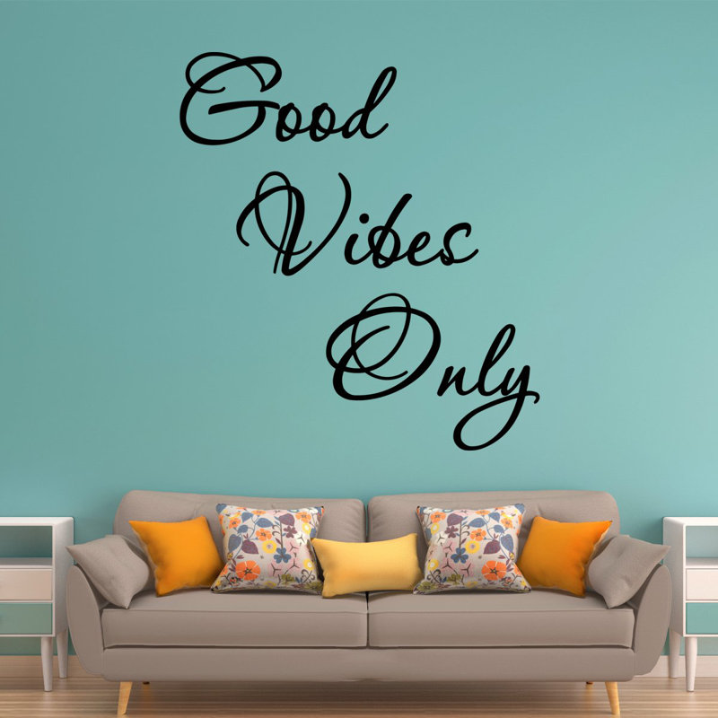 Décalcomanie murale en vinyle good vibes only 