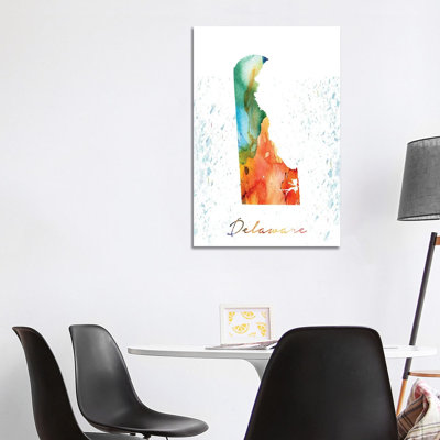 Delaware State Colorful by WallDecorAddict - Wrapped Canvas Gallery-Wrapped Canvas Giclée