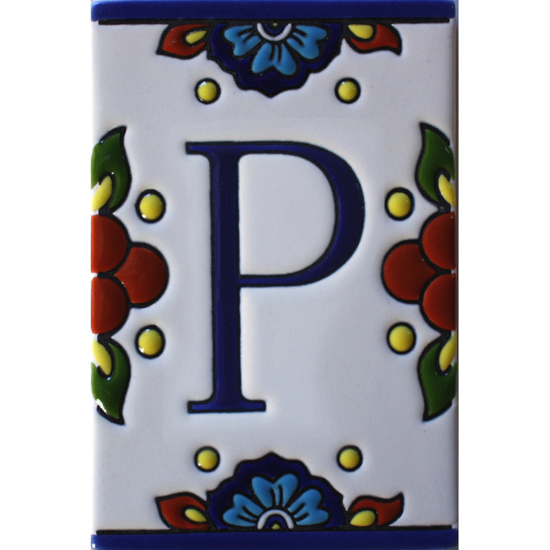 Carrelage TalaMex mexicain Talavera Mission lettre P