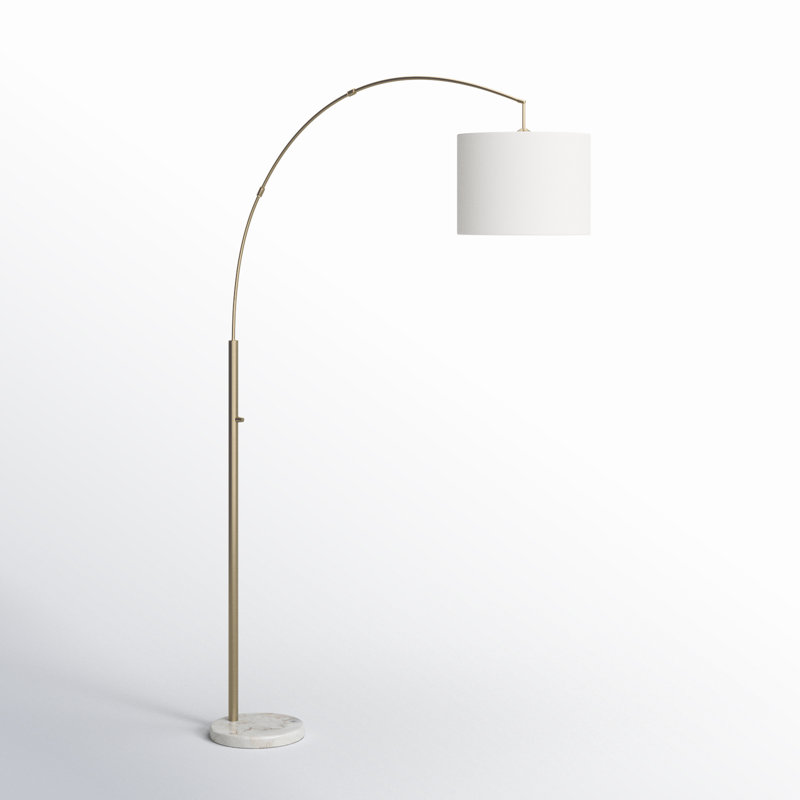 Felice 73.5'' Arched Floor Lamp, Antique Brass, Off White