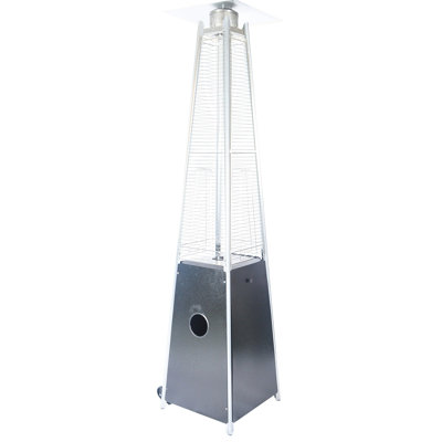 Chauffe-terrasse en tube de verre de quartz, 40000BTU, flamme visuelle, conception de la porte d'accès, roues de mobilité, appareils inclus, produit approuvé