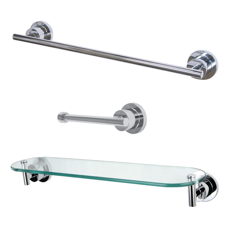 Concord 3 Piece Bathroom Hardware Set, Polished Chrome