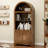 70.9” Tallarched Retro Display Cabinet With Grille Doors - Golden Handle MDF Storage Unit For Home Office/Living Room/Kitchen-122049017