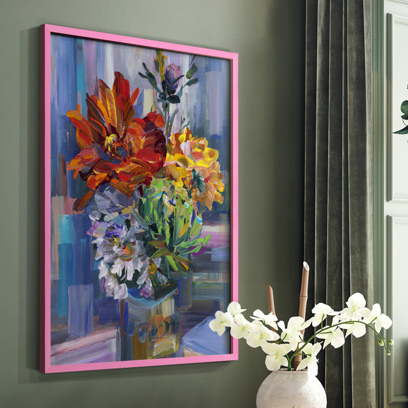 Reproduction encadrée Modern Modern - bois massif, Rose, H 10 po x l 8 po