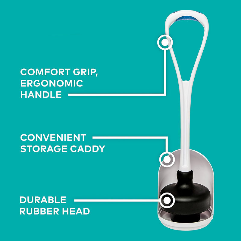 Ensemble de brosse de toilette et de piston Scotch Brite avec poignée ergonomique, panier de rangement pour le nettoyage de la salle de bain
