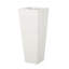 Pot à fleurs en fonte blanc mat avec aspect fuselé - oxyde de magnésium 12,93L x l 12,93H 32,42H, décorez votre cour arrière, sans assemblage extérieur-131375266