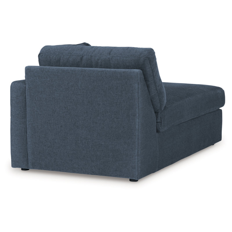 Adryann Bulwell Sectional With Chaise, 36" H x 140" W x 68"D, Blue Polyester, Right Hand Facing