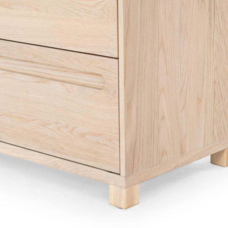 Tobiette 2 Drawer Wood Nightstand, Oak