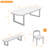 Modern Rustic Solid Wood Rectangular Dining Table Set-2001500830-2001500828