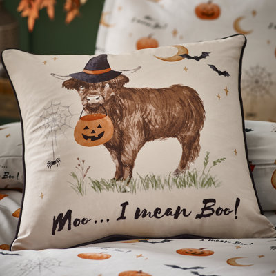 Halloween Highland Cow Soft Touch Cushion