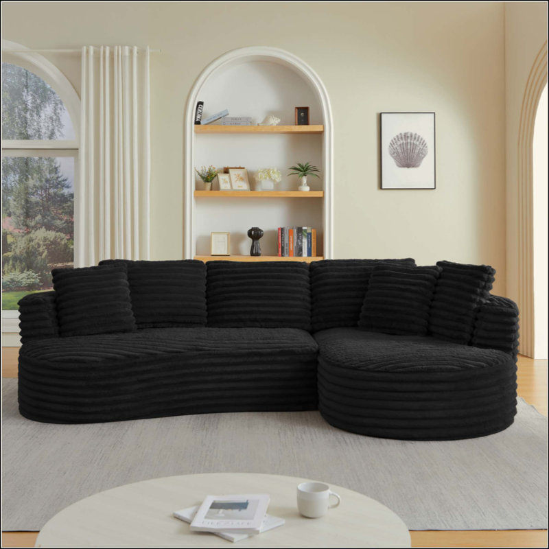 Canapé modulaire surdimensionné moderne en forme de L surdimensionné, design minimaliste, canapé-lit confortable pour les salons, les appartements et les espaces de réception, aucun assemblage requis