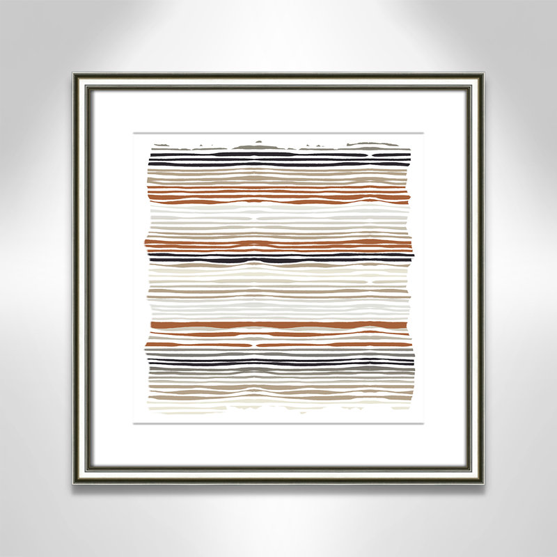«Stripes Square Print» par Kimberly Allen, 18.25'' W x 18.25'' H, Matted Print, Argent classique