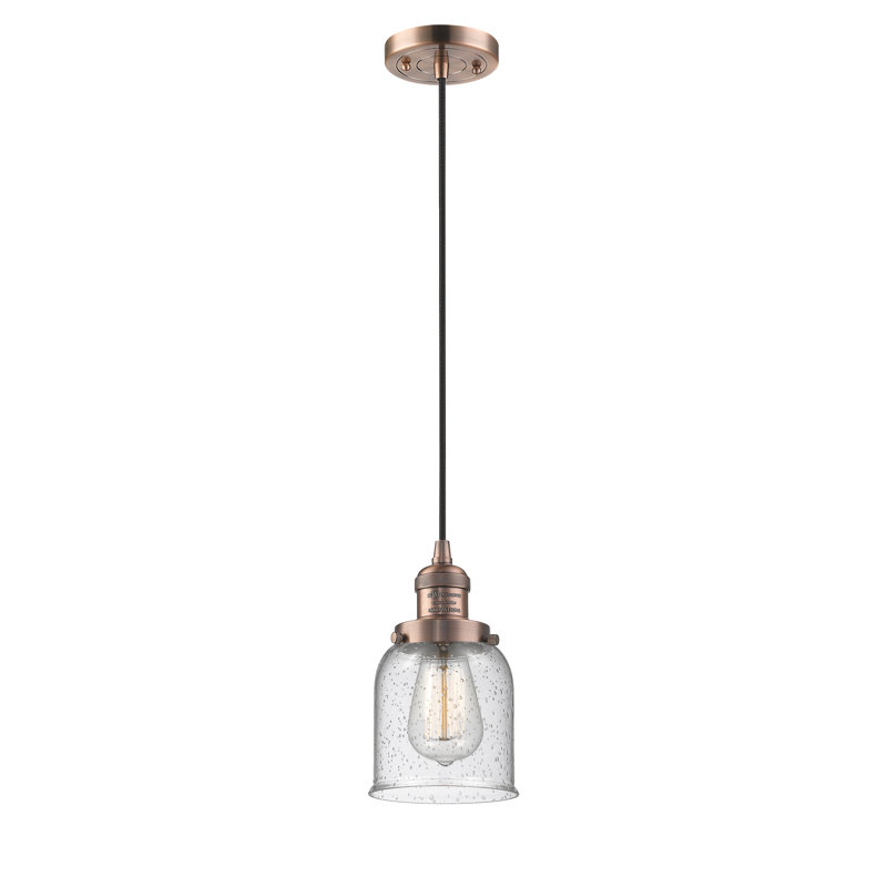 Luminaire suspendu 1 lumière à une cloche, H 8,88 po x l 5 po x P 5 po, Cuivre antique