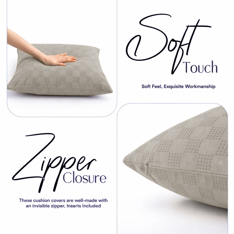 Square Cushion Cover, BEIGE