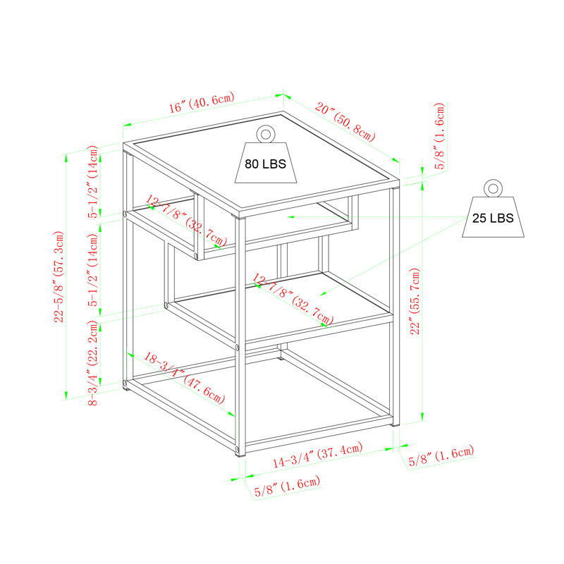Ales End Table, Solid Black, Solid Black
