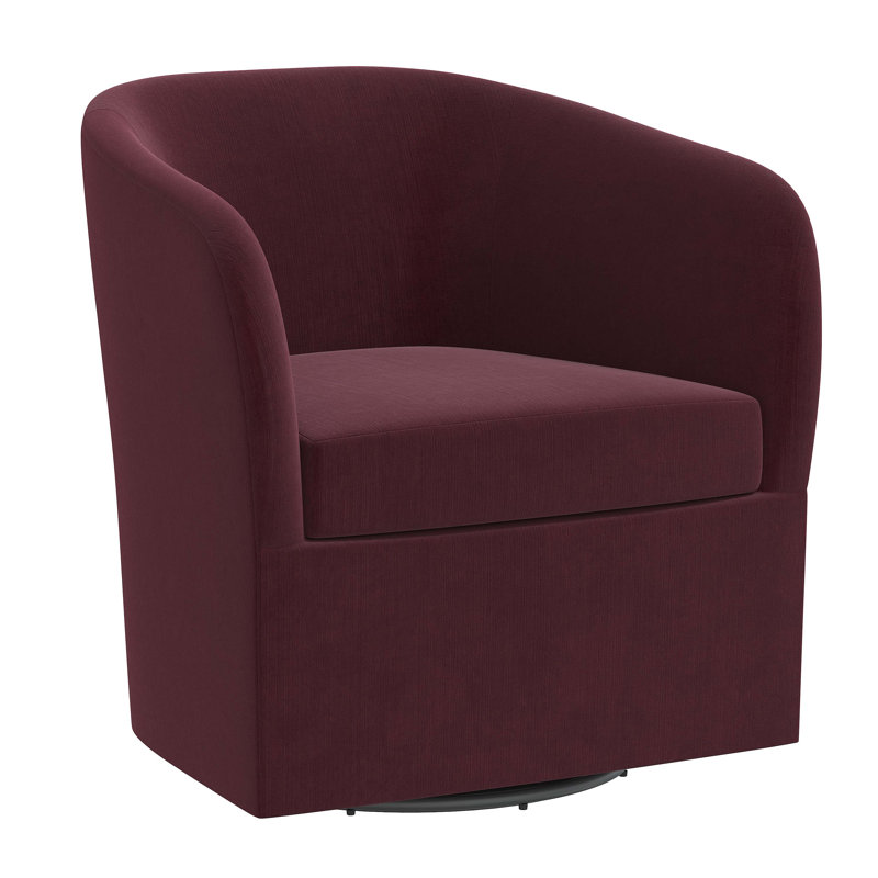 Chaise pivotante Lesia, Velours luxueux raisin