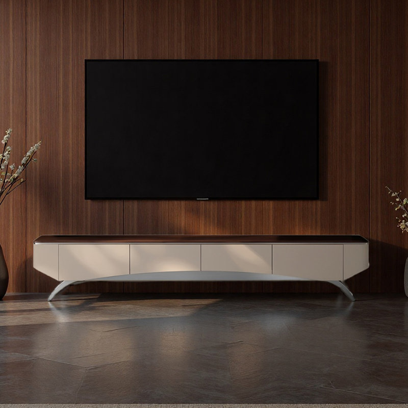 Meuble télé en bois massif de style luxueux, H 17,7 po x L 70,9 po x l 15,7 po