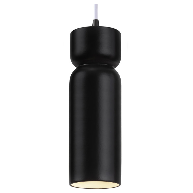 Luminaire suspendu en céramique 1 lumière Ashford - DEL intégrée, Noir mat, Carbone noir mat