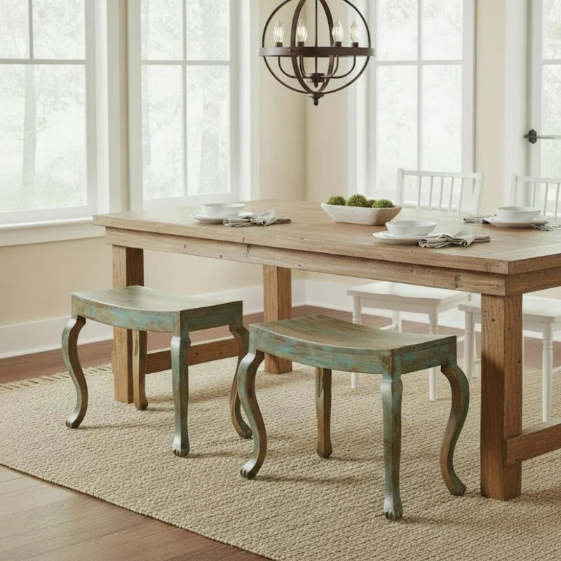 Vidju Solid Wood Accent Stool