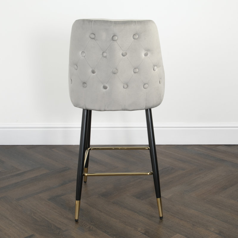 Olmitz Upholstered Counter Stool with Metal Frame, Grey