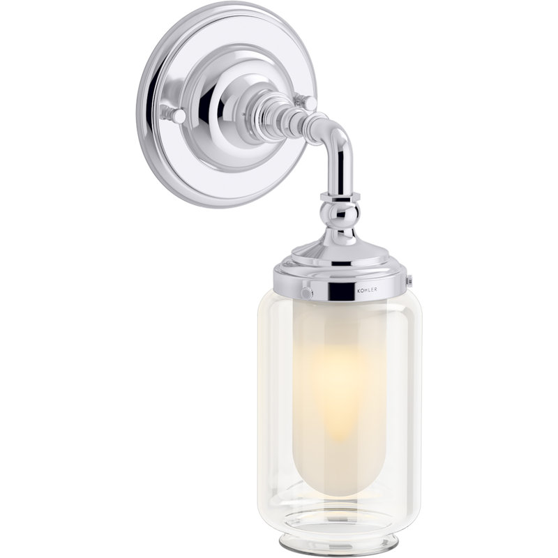 Artifacts 2 Light Indoor Bathroom Vanity Light Fixture, Downlight Position Only, UL Listed, Polished Chrome