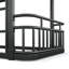 Lit superposé simple au-dessus de simple TG avec échelles et garde-corps, structure en métal à tuyaux ronds améliorée, élégant et polyvalent pour toutes les pièces, adolescents et adultes, noir