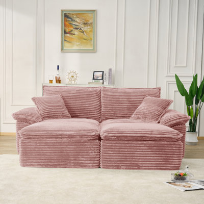 Canapé modulaire Boneless avec repose-pieds sans assemblage