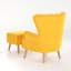 Kiro Upholstered Wingback Chair with Footstool-38292152