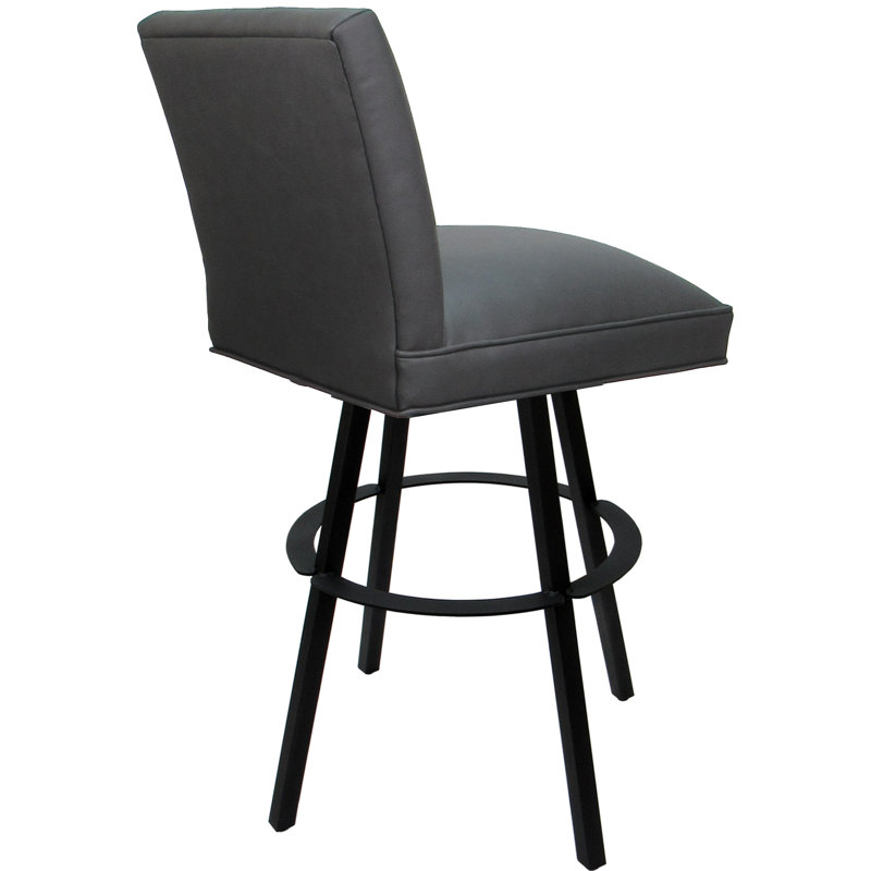 Tabouret de bar pivotant en métal - hauteur de siège de 34 po, Noir, Gris foncé