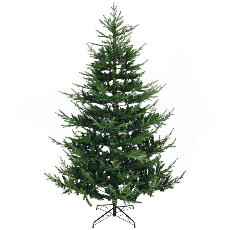 Arbre de Noël artificiel 7,5 pi, arbre de Noël à charnière en pin avec 1218 branches réalistes, base en acier, ouverture automatique, vert