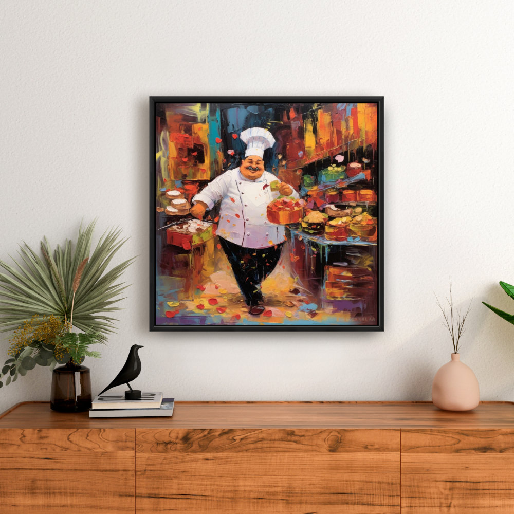canvas geeks cooking kitchen café - wrapped canvas... Begin Edition International Inc. Walking Cook Kitchen Canvas - Abstract ...