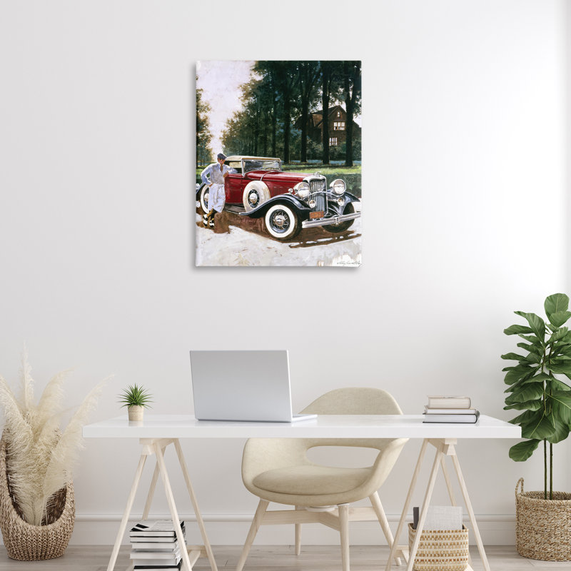 Retro Convertible Coupe & Driver Canvas, design by Wind River Studios