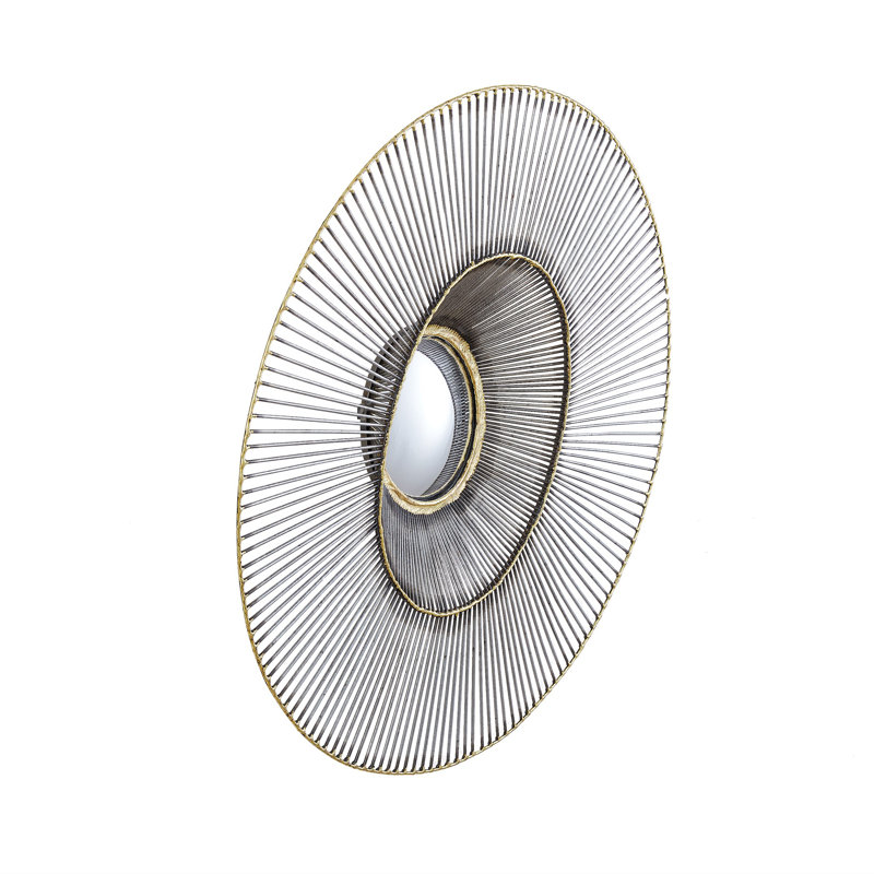Bronze Gold Round Tilt-A-Wire 29.5" Wall Mirror