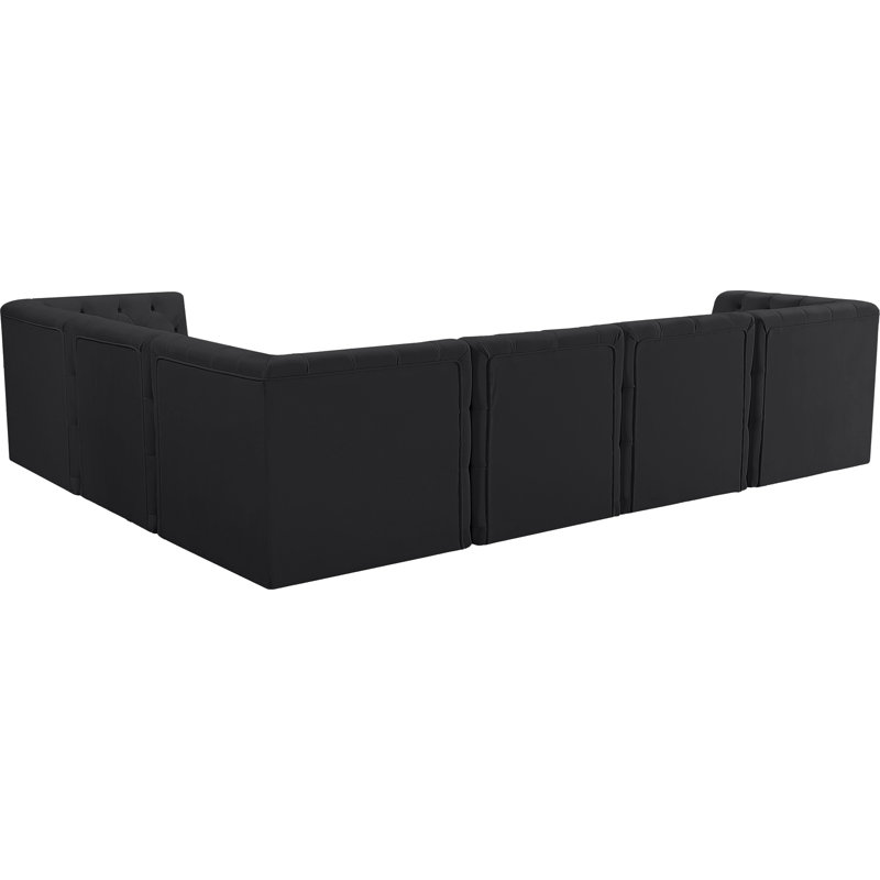 Canapé modulaire réversible en velours Izzobella, Velours noir