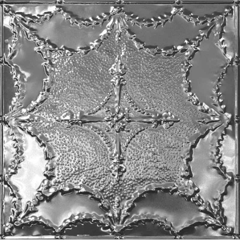 Carreau de plafond en étain argenté 1,98 pi x 1,98 pi